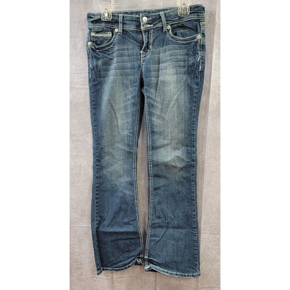 Vanity Women’s Low Rise Curvy Bootcut Stretch Jeans, Medium Wash, Size 28x31" - Picture 1 of 7